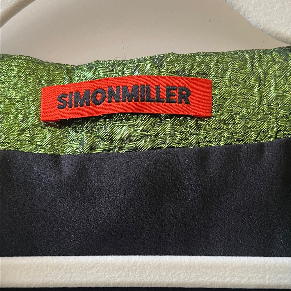 Simon Miller Fountain Metallic Green Colorblock Mini Dress XS - Picture 2 of 5